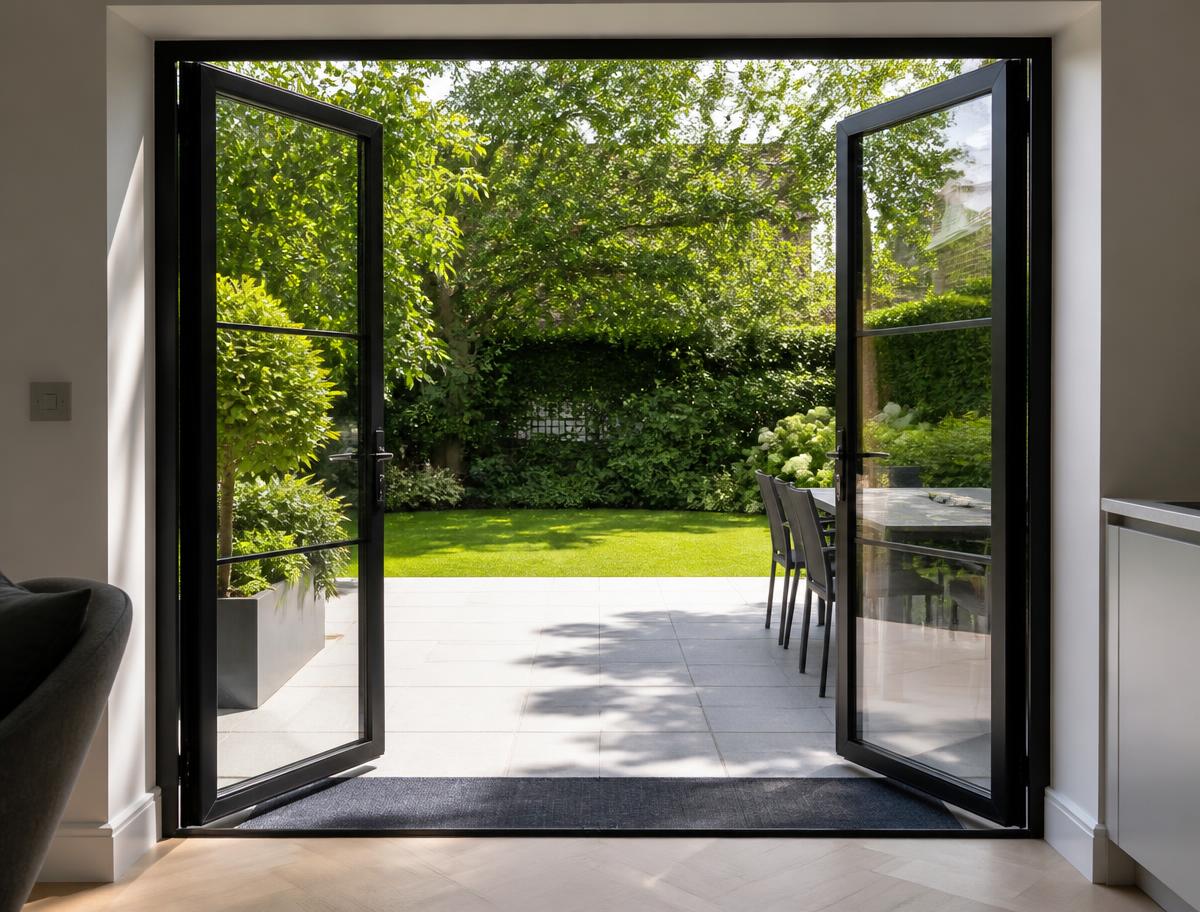 supply only aluminium patio doors — finish and colour detail