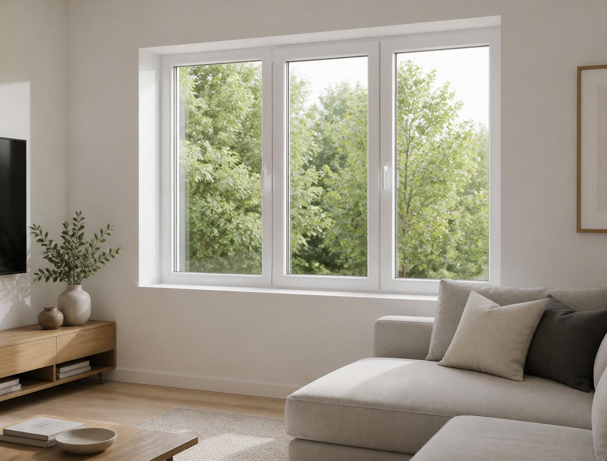 supply only uPVC windows — shown in a finished opening