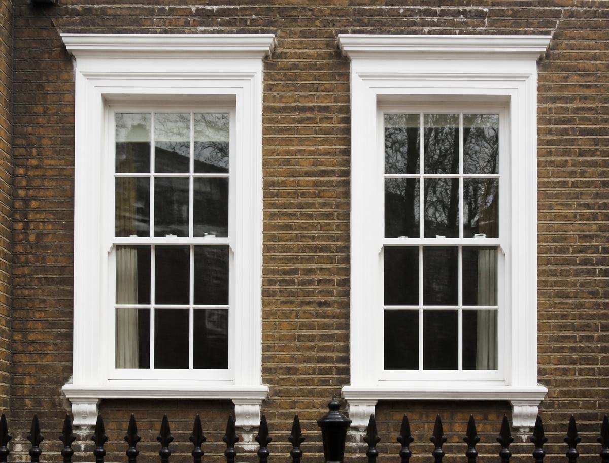 supply only uPVC sash windows — frame and sightline detail